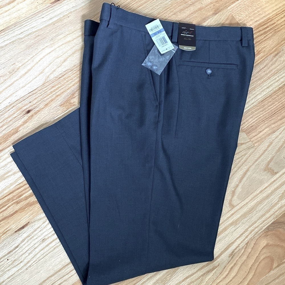 NWT Greg Norman Performance Pant Mens 36/29 Navy Heather 5 Iron Golf Activewear